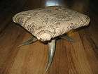 Antique circa 1900 Wyoming Estate COW HORN FOOTSTOOL RE