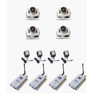 com 4 Mini Wireless Cameras System Indoor Receivers Included Security 