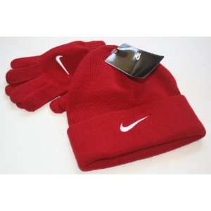 Nike Cold Weather Set Winter Hat & Gloves Size 8 20   Varsity Red 