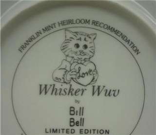 HOLIDAY CATS   WHISKER WUV   BILL BELL   FRANKLIN MINT  