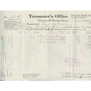   Kansas Treasurers Office Property Tax Statement 1917 