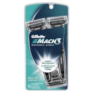 Gillette Mach3 Sensitive Disposable Razor, 6 Count