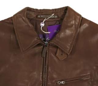 Ralph Lauren Purple Label Brown Leather Jacket XL New $2995  