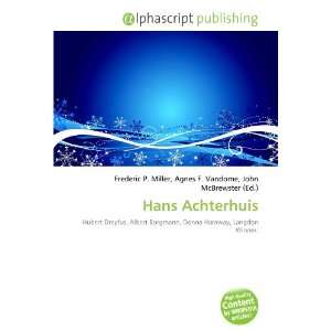  Hans Achterhuis (9786134126649) Books