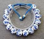 Hand Painted Flower Chinese Porcelain Beads Bracelet  