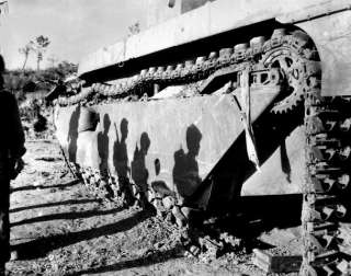Marines Battle Wrecked Alligator Tank   WWII USMC Photo  