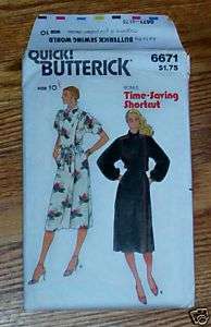 Butterick 6671 Womans Front Wrap Dress Quick Pattern Sz 10  