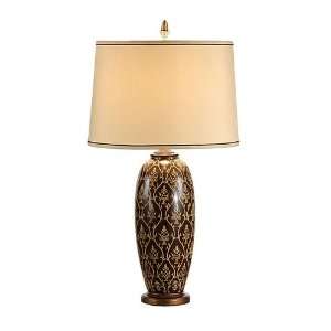   Lamps 46884 Damask 1 Light Table Lamps in Hand Painted Acrylic Lacquer
