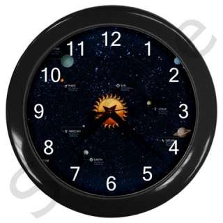 SUN AND PLANETS SOLAR SYSTEM WALL CLOCK  