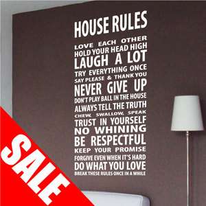 Large Family Love House Wall Quotes / Wall Stickers/ Wall Decals 