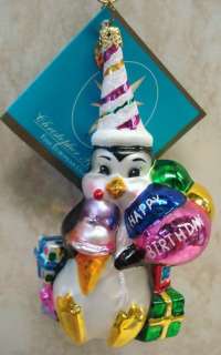 RADKO Pole Party ORNAMENT Birthday PENGUIN Gift 1012273  