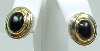 Designer Konstantino 18K & Silver Onyx clip Earrings  