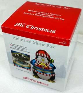 Mr Christmas PENGUIN Animated Porcelain Music Box NEW  
