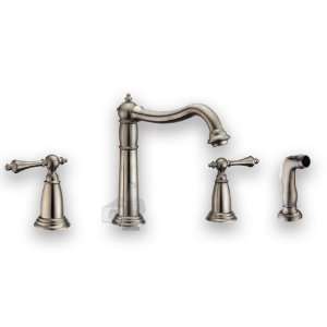  PVD Brushed Nickel Kitchen Faucet with Side Spray 