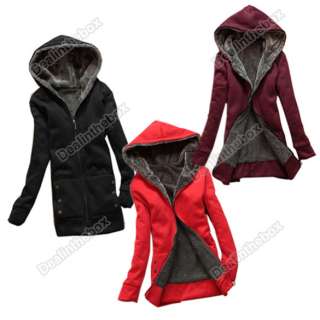 Fashion Casual Womens Thicken Hoodie Coat Outerwear Jacket Cotton 