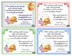 PERSONALIZED POOH BABY SHOWER THANK YOU CARDS w/ ENV  