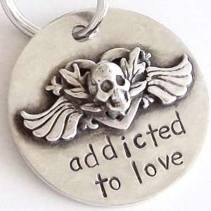  Addicted to Love Sterling Silver Dog Tag by Nancy Pet 