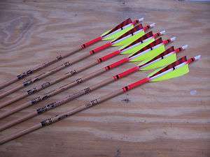   Gold Tip Traditional Arrows w/Wrap & Red Barred & Lime Feathers (3555