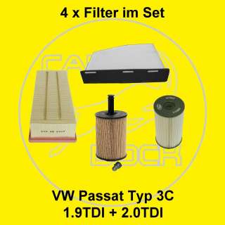 Filter Inspektionspaket VW Passat Typ 3C 1.9+2.0 TDI  
