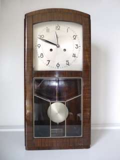 Wonderful & Antique German Art Deco Wall Clock By Junghans 1930s 