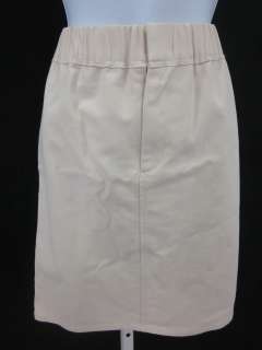 CHAIKEN Tan Cotton Elastic Waist Knee Length Skirt Sz 6  
