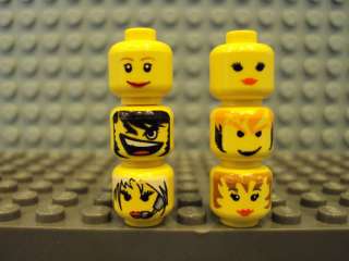 Lego Minifig ~ Lot Of 6 Female Heads Faces Girl Parts #ydfga Town City 