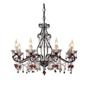 Paris Flea Chandelier Adorned with Amber Colored Murano Crystal SIZE 