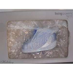  Baby Boy Christmas Ornament ; Glass Blue Bootie 3 Made in 