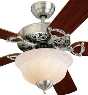 Ornate Elite English Pewter Ceiling Fan 52 + Warranty  
