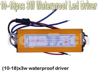 3W Watt (10 18) x 3W LED Driver Waterproof AC85 265V  