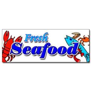  36 FRESH SEAFOOD DECAL sticker fish market shrimp new s 