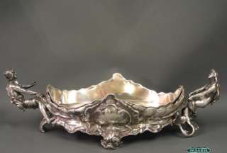 WMF Art Nouveau Figural Silver Centerpiece Flower Dish  