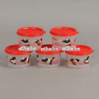 Tupperware New KUNG FU PANDA Snack Cups 4 oz x5 E1HTO4  