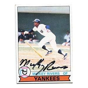 Mickey Rivers Autographed/Signed 1979 Topps Card
