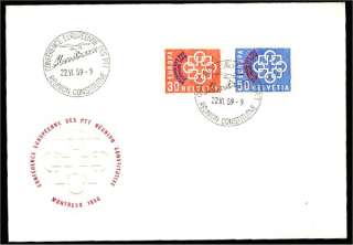 SWITZERLAND, Montreux PTT CONFERENCE 1959, FDC  