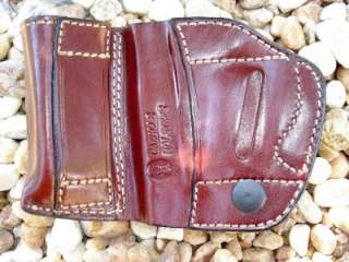 LEATHER BELT HOLSTER w/ MAG for .40 GLOCK 22 23 27 35  