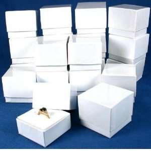  20 White Ring Gift Boxes Jewelry Showcase Displays