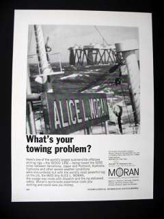 Moran Towing Tug Alice L Moran Offshore Drilling Rig SEDCO 135E 1969 