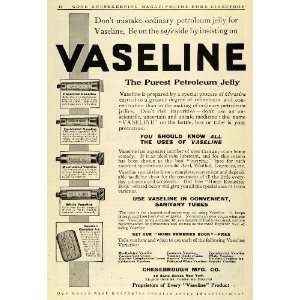  1911 Ad Chesebrough Vaseline Petroleum Jelly Tube 