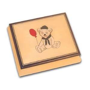   Teddy Bear with Red Balloon Adorable Beige Music Box 