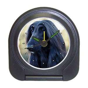 Afghan Hound Black Travel Alarm Clock