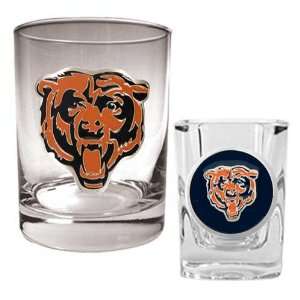  Chicago Bears NFL Rocks Glass & Shot Glass Set   Primary 