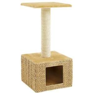 Whisker World Banana Leaf House with Tower   Beige (Quantity of 1)