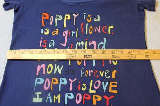 NWT 80839 COACH Poppy Girl Navy Blue T Shirt Medium  
