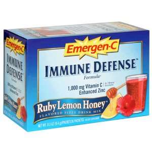  Emergen C Immune Defense Fizzy Drink Mix, Ruby Lemon Honey 