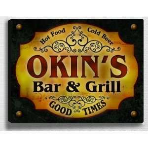  Okins Bar & Grill 14 x 11 Collectible Stretched 