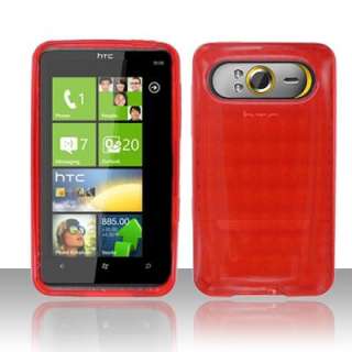 RED HTC HD7 WINDOWS PHONE 7 SOFT SILICONE TPU GEL SKIN COVER  