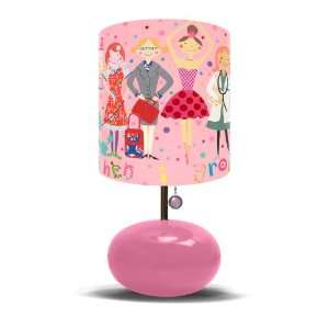  When I Grow Up Girls Lamp on a Pink Base with Heart and 
