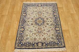   SILK 4X5 MASTERPIECE ISFAHAN PERSIAN ORIENTAL AREA RUG CARPET  