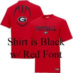 Georgia Bulldogs Ncaa Youth Team Issue T Shirt By Nike (Black) (Large)